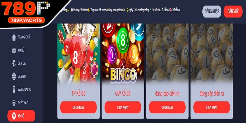 789P cung cấp loạt sảnh cá cược phong phú đến từ các nhà cung cấp uy tín nhất